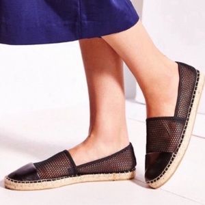 Sam Edelman LENA black flats espadrilles beach mesh walking women’s shoes 6.5